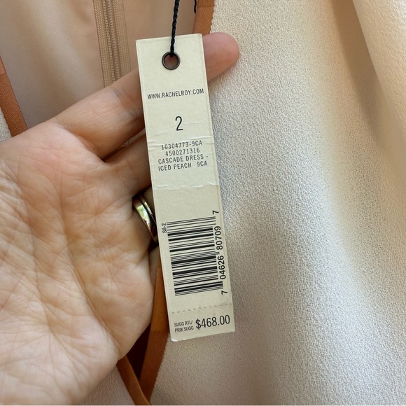 RACHEL Rachel Roy Cream Gold Ruffle Mini Sheath Dress Size 2 NWT Flawed - Picture 5 of 12